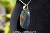 Personalized Blue Amber Pendant in sterling silver, handcrafted as a unique gift for her. Perfect for Christmas or special occasions.