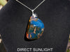 Blue Amber pendant Big Cabochon in Dominican Blue Amber