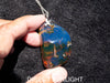 Blue Amber pendant Big Cabochon in Dominican Blue Amber