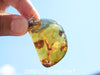 Blue Amber pendant Big Cabochon in Dominican Blue Amber