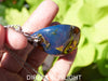 Blue Amber pendant Big Cabochon in Dominican Blue Amber