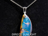 Blue Amber Dominican Necklace Bail in 925 Sterling Silver