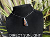 Blue Amber Dominican Pendant Necklace teardrop shape