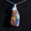 Blue Amber Dominican Pendant Necklace teardrop shape
