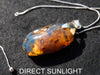 Blue Amber Dominican Pendant rough &amp; polished specimen