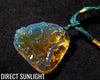 Blue Amber Dominican Pendant Necklace Koi Fish hand-carved