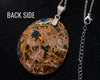 Blue Amber Dominican Pendant Necklace Round shape carving
