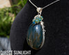 Blue Amber Dominican Pendant with Blue amber beads on 925 Sterling Silver