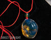 Blue Amber Dominican Lucky Ruyi Pendant Necklace carving