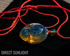 Blue Amber Dominican Lucky Ruyi Pendant Necklace carving