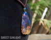Blue Amber Dominican Pendant Necklace Big Round shape carving