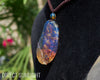 Blue Amber Dominican Pendant Necklace Big Round shape carving