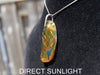 Authentic Blue Amber and Green Dominican Pendant on 925 Sterling Silver
