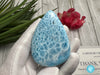 Larimar Cabochon, Large Larimar Teardrop specimen, Top quality AAAA