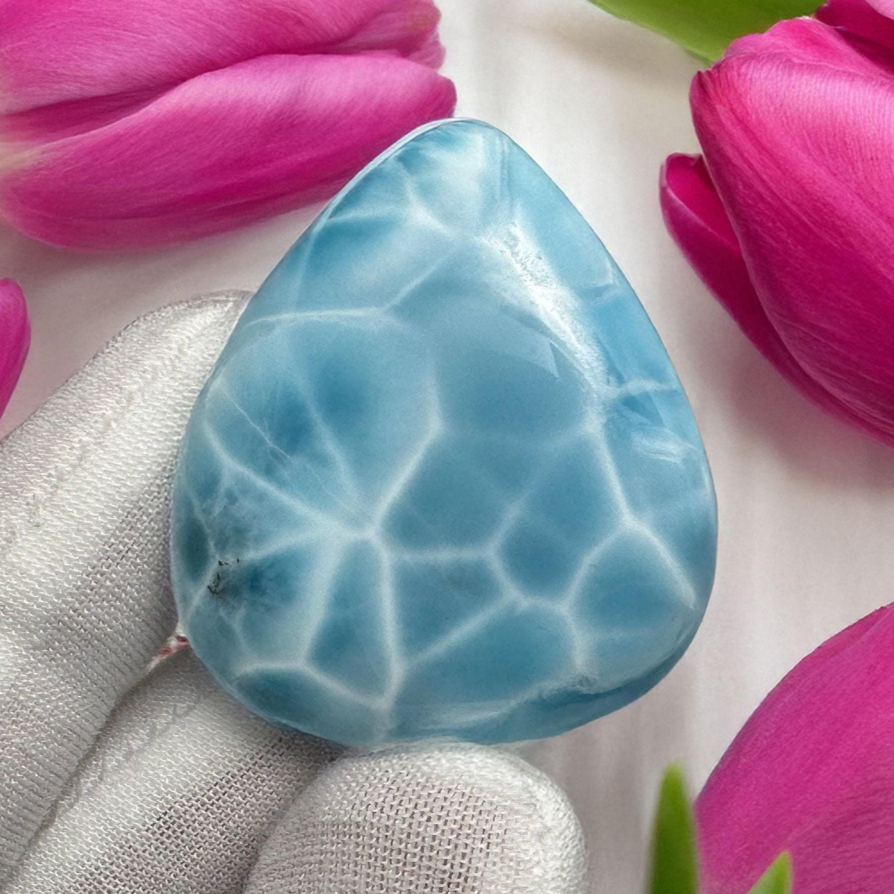 Larimar Cabochon Gemstone, super blue large Larimar, Natural Larimar Dominican, Hi Quality 155 carat cabochon, Collector's specimen Larimar