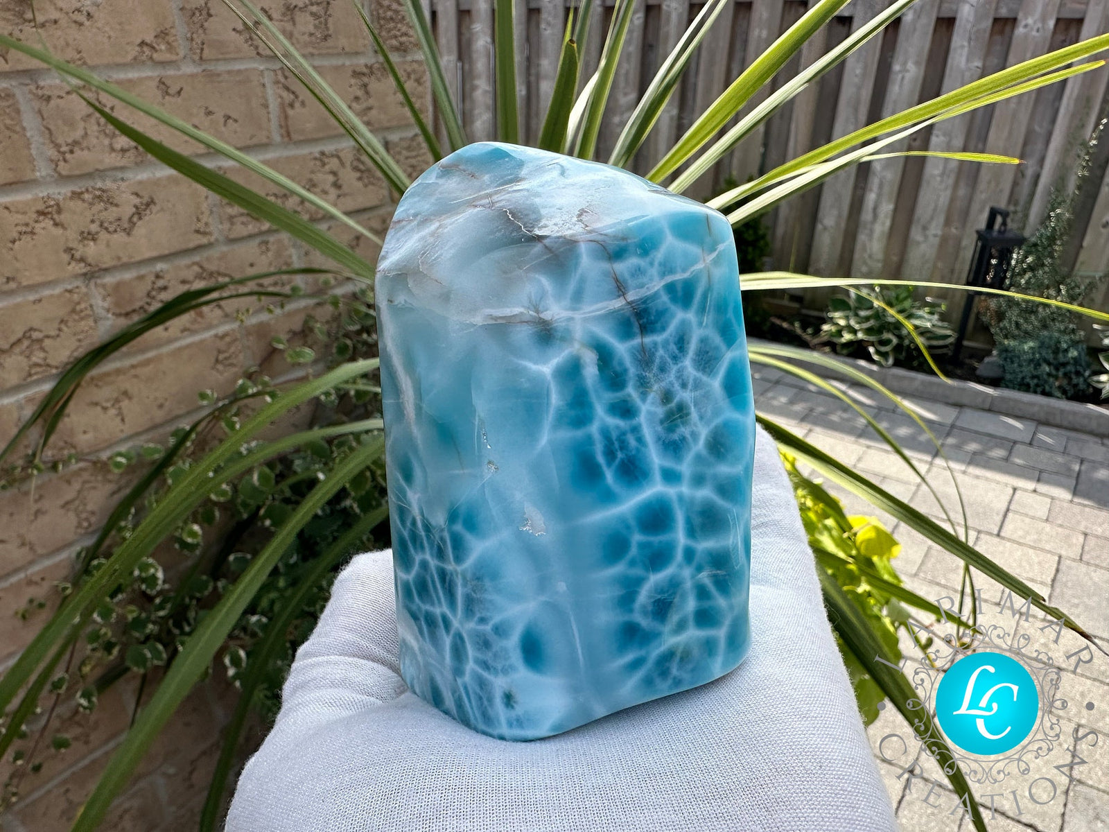AAA BIG LARIMAR CABOCHON, KIDNEY PATTERN. - Larimar Creations