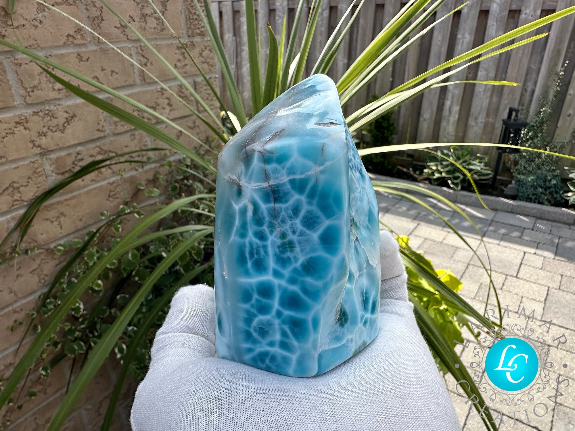 AAA BIG LARIMAR CABOCHON, KIDNEY PATTERN. - Larimar Creations
