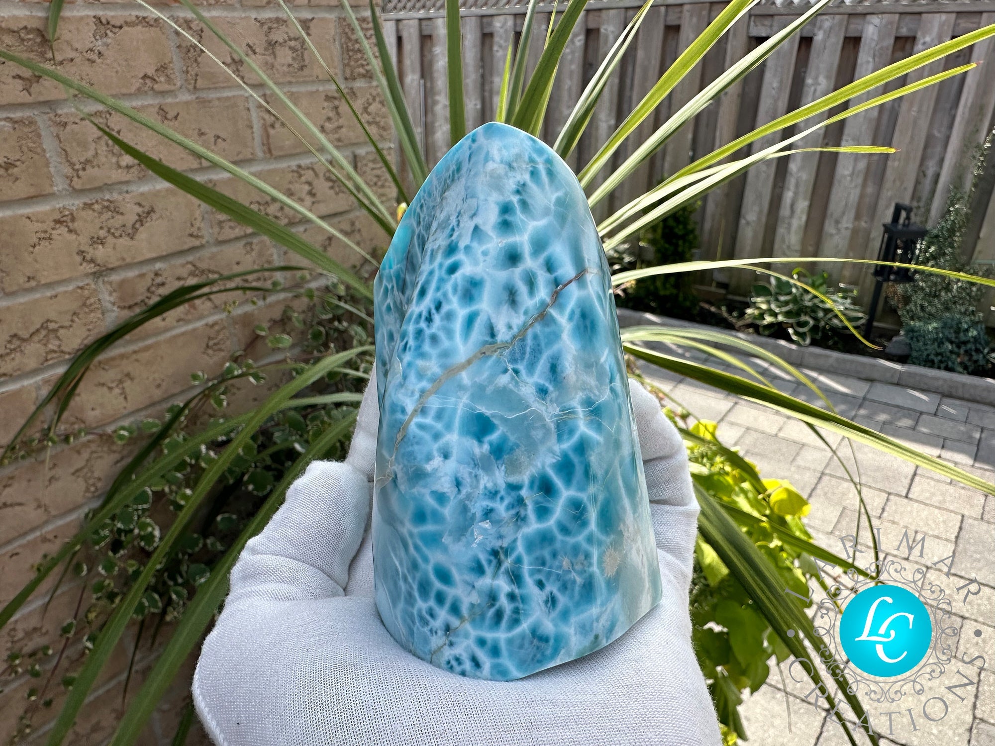 AAA BIG LARIMAR CABOCHON, KIDNEY PATTERN. - Larimar Creations
