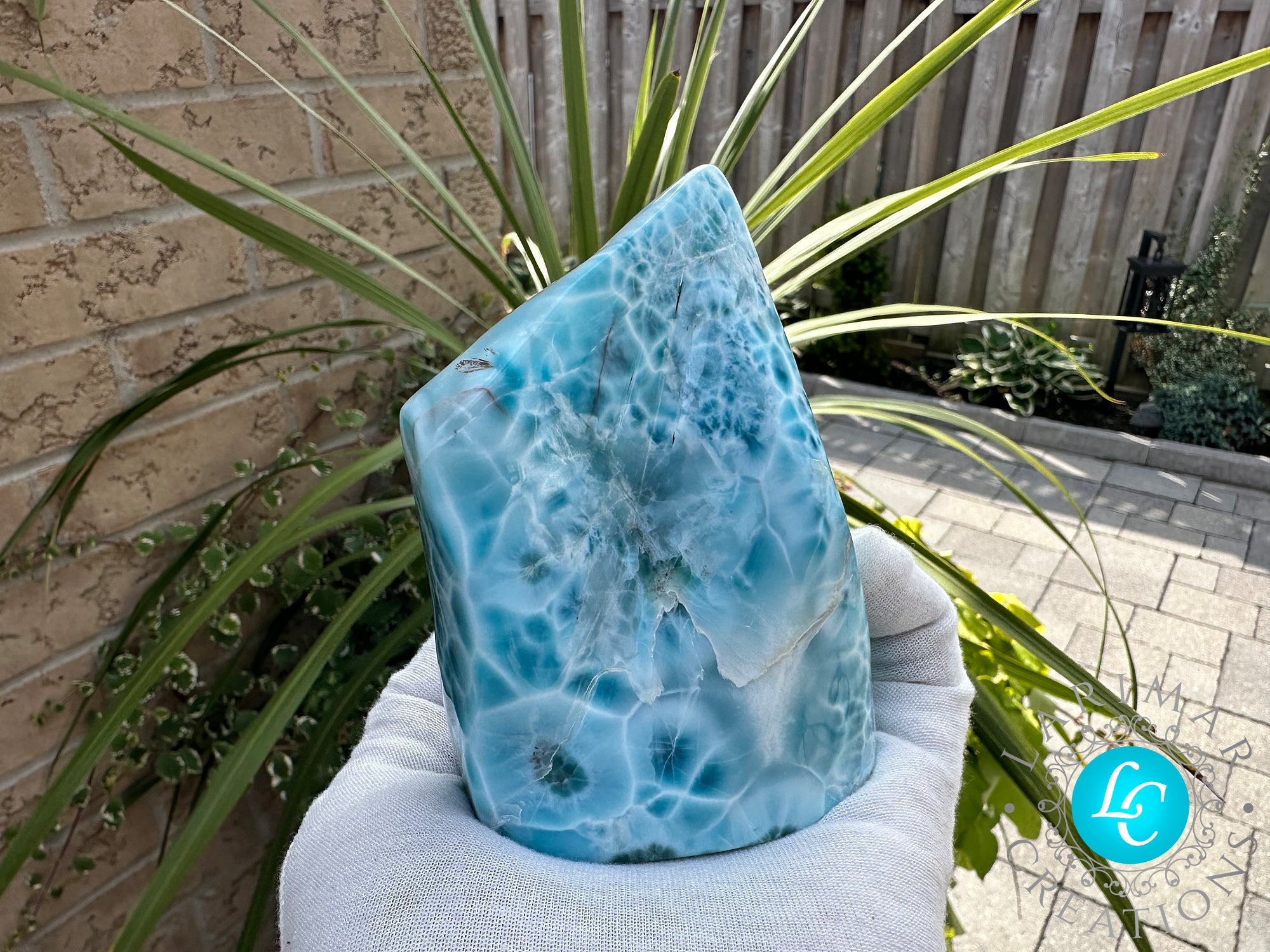 AAA BIG LARIMAR CABOCHON, KIDNEY PATTERN. - Larimar Creations