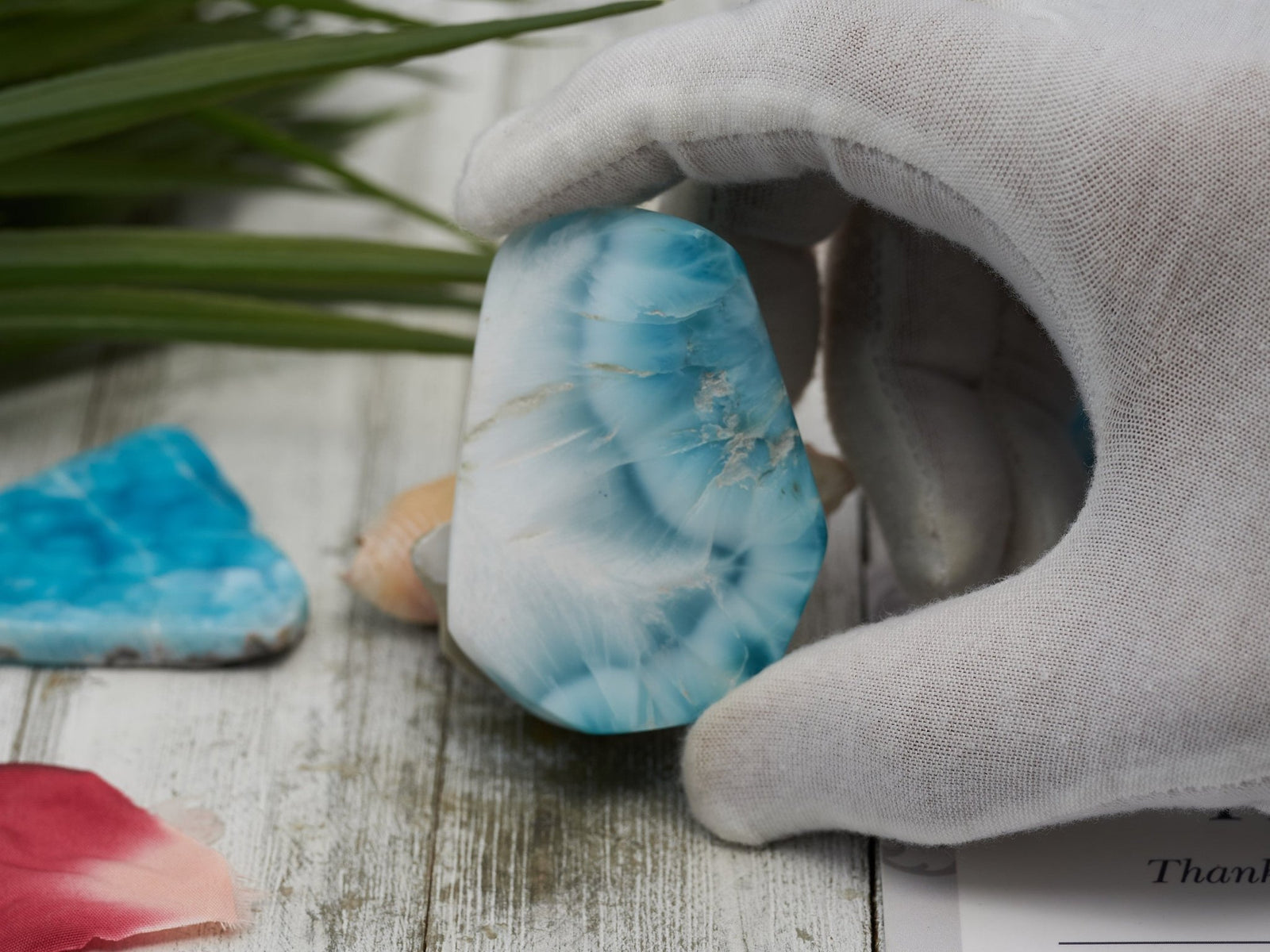 AAA Larimar Cabochon, Unique Kidney Pattern Design - Larimar Creations