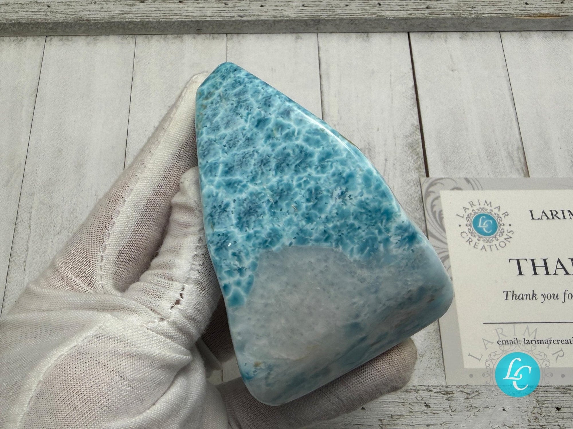 AAA Larimar Cabochon | Polished Dominican Stone - Larimar Creations