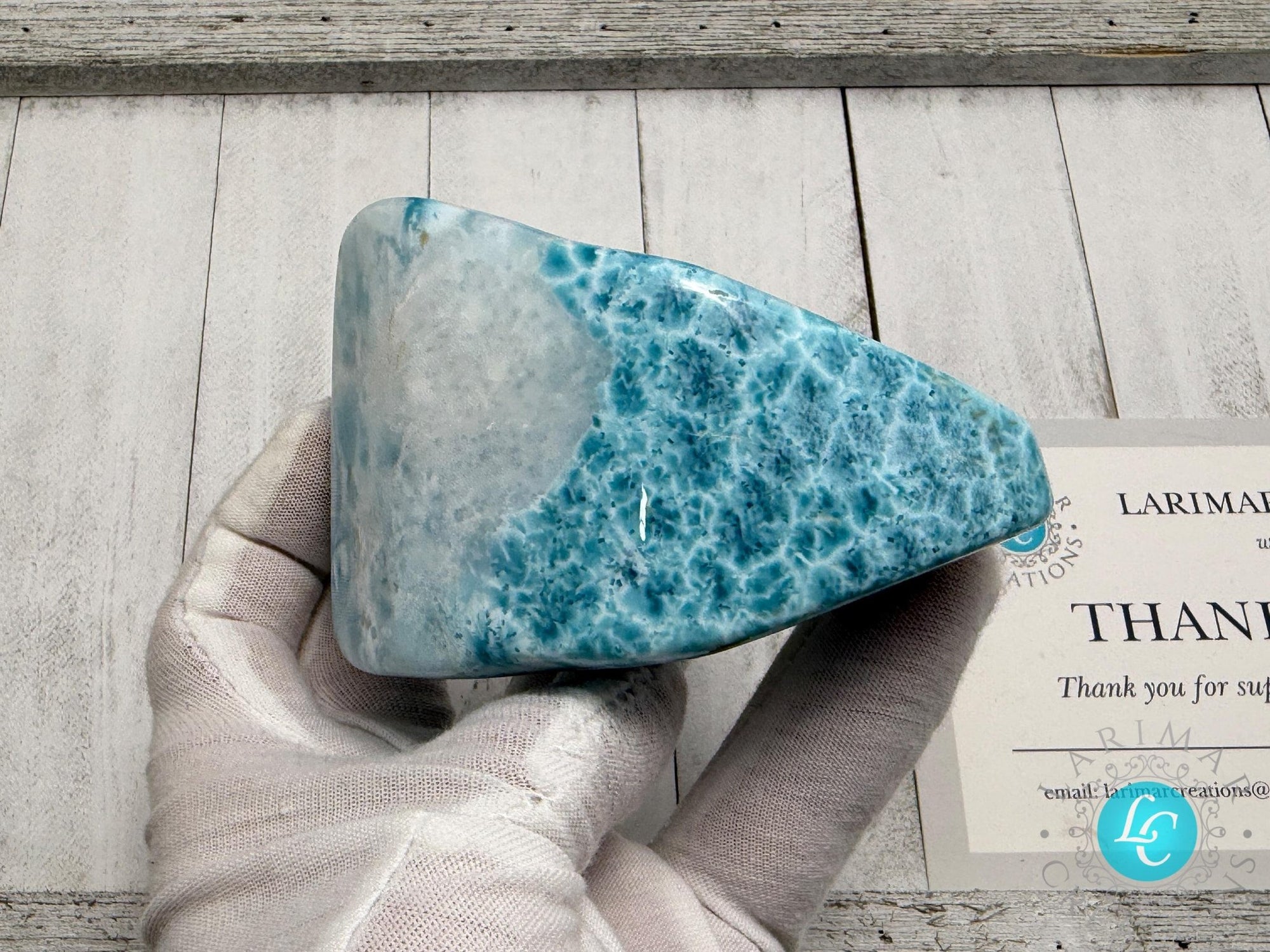 AAA Larimar Cabochon | Polished Dominican Stone - Larimar Creations