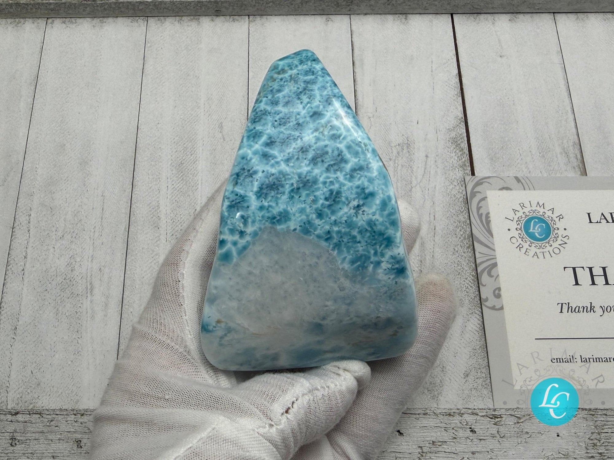 AAA Larimar Cabochon | Polished Dominican Stone - Larimar Creations