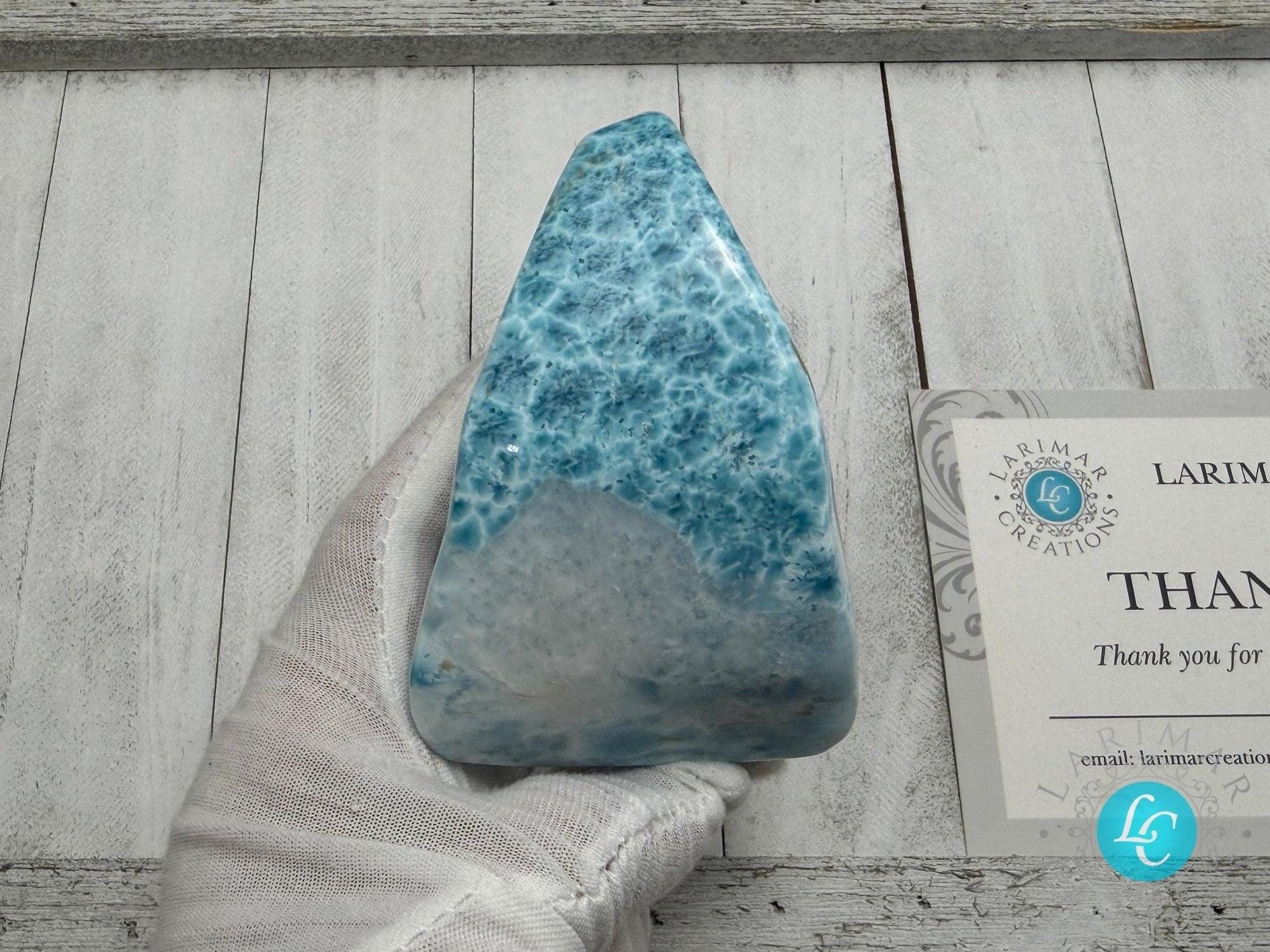 AAA Larimar Cabochon | Polished Dominican Stone - Larimar Creations