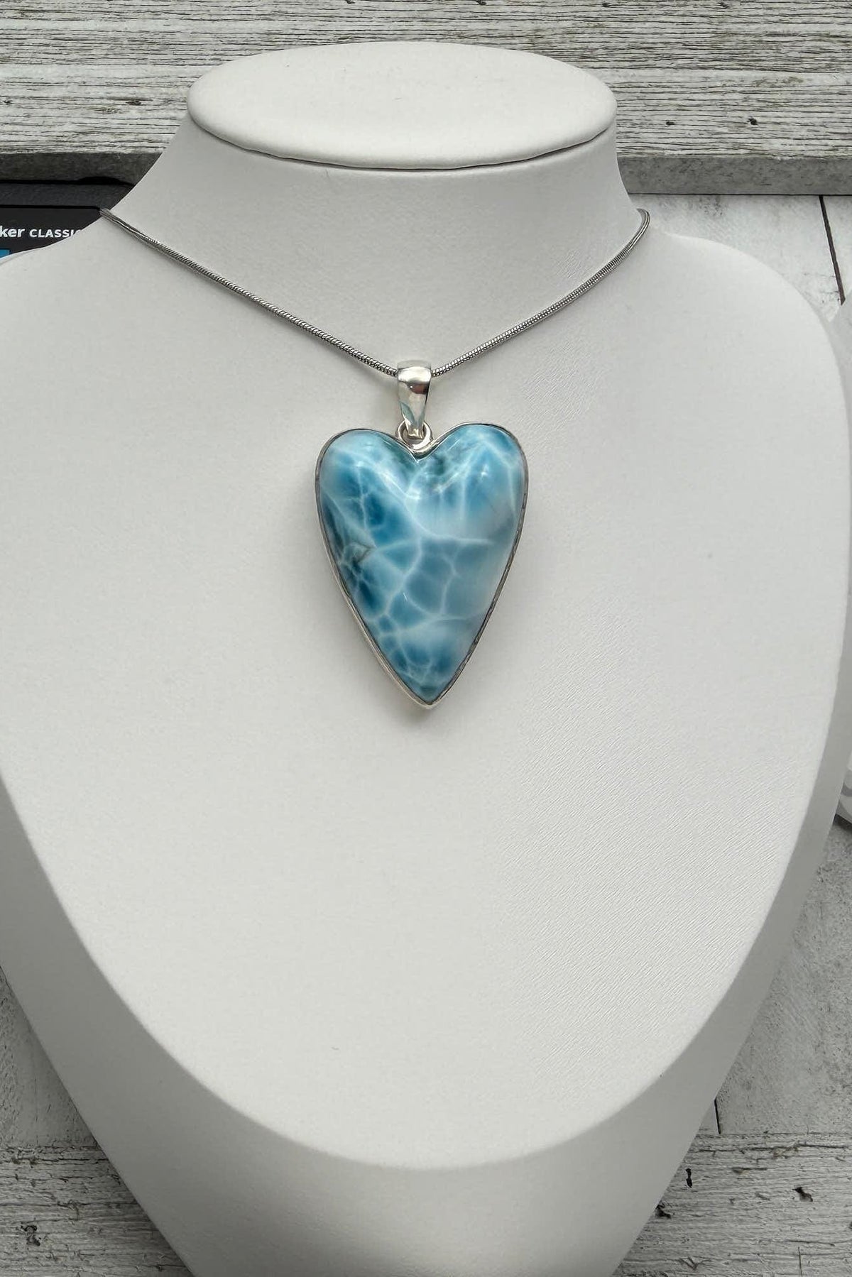 AAA Larimar Heart Pendant – 925 Sterling silver - Larimar Creations