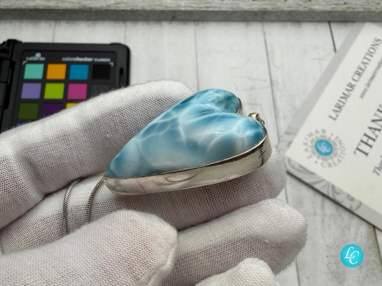 AAA Larimar Heart Pendant – 925 Sterling silver - Larimar Creations
