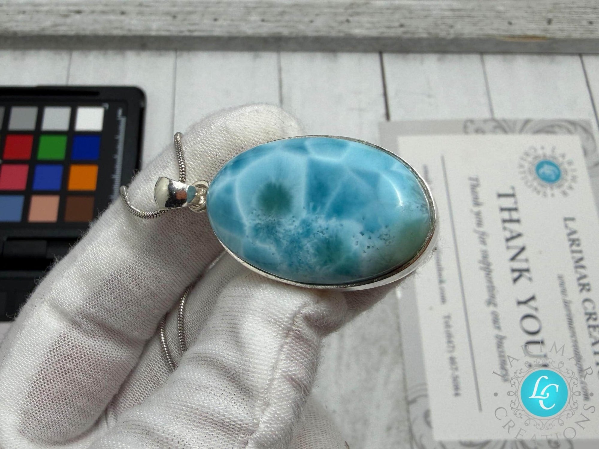 AAA Larimar Pendant, Sterling Silver - Larimar Creations