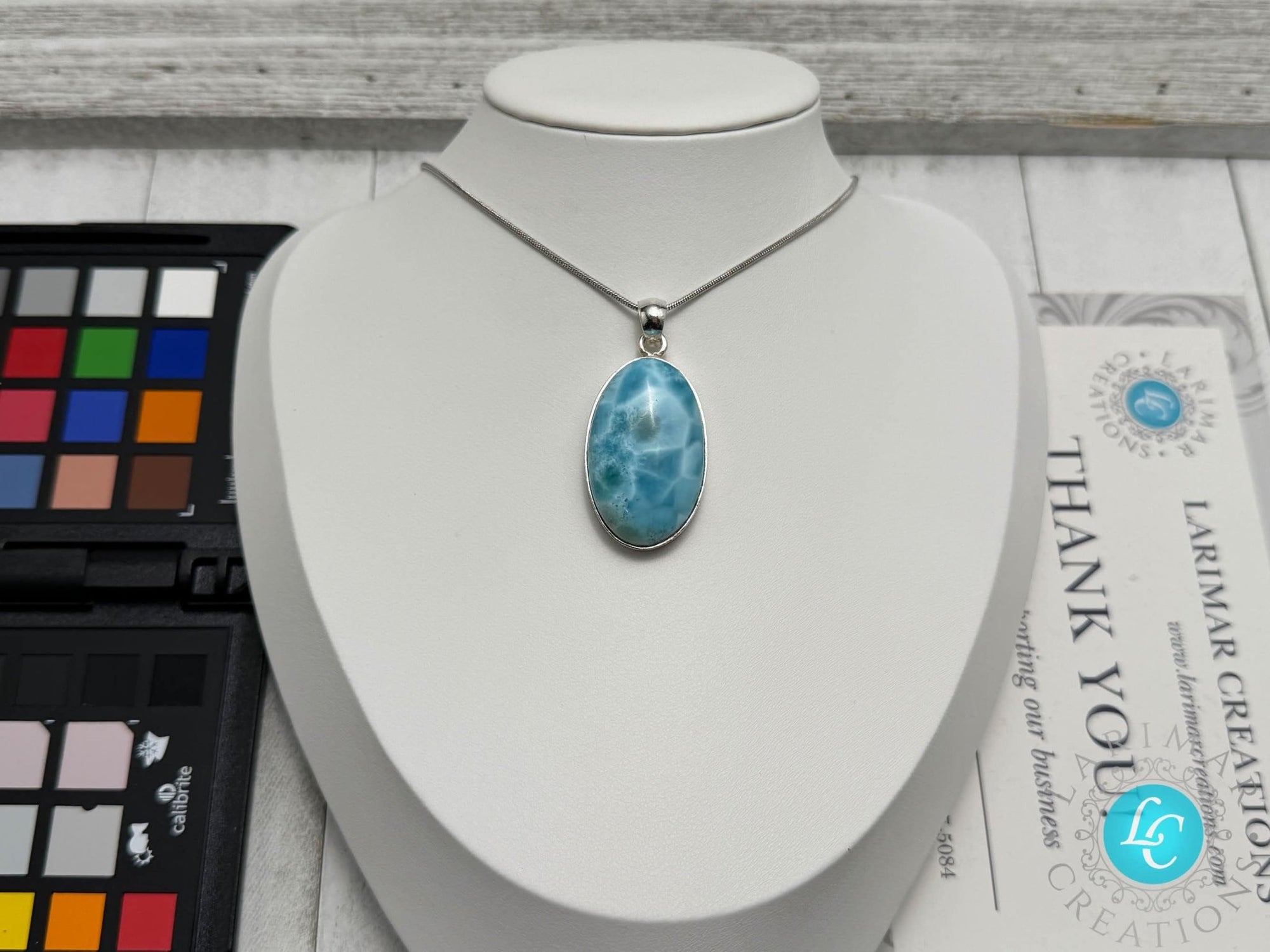 AAA Larimar Pendant, Sterling Silver - Larimar Creations