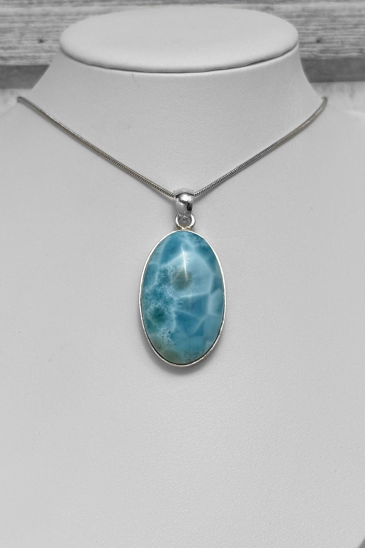 AAA Larimar Pendant, Sterling Silver - Larimar Creations