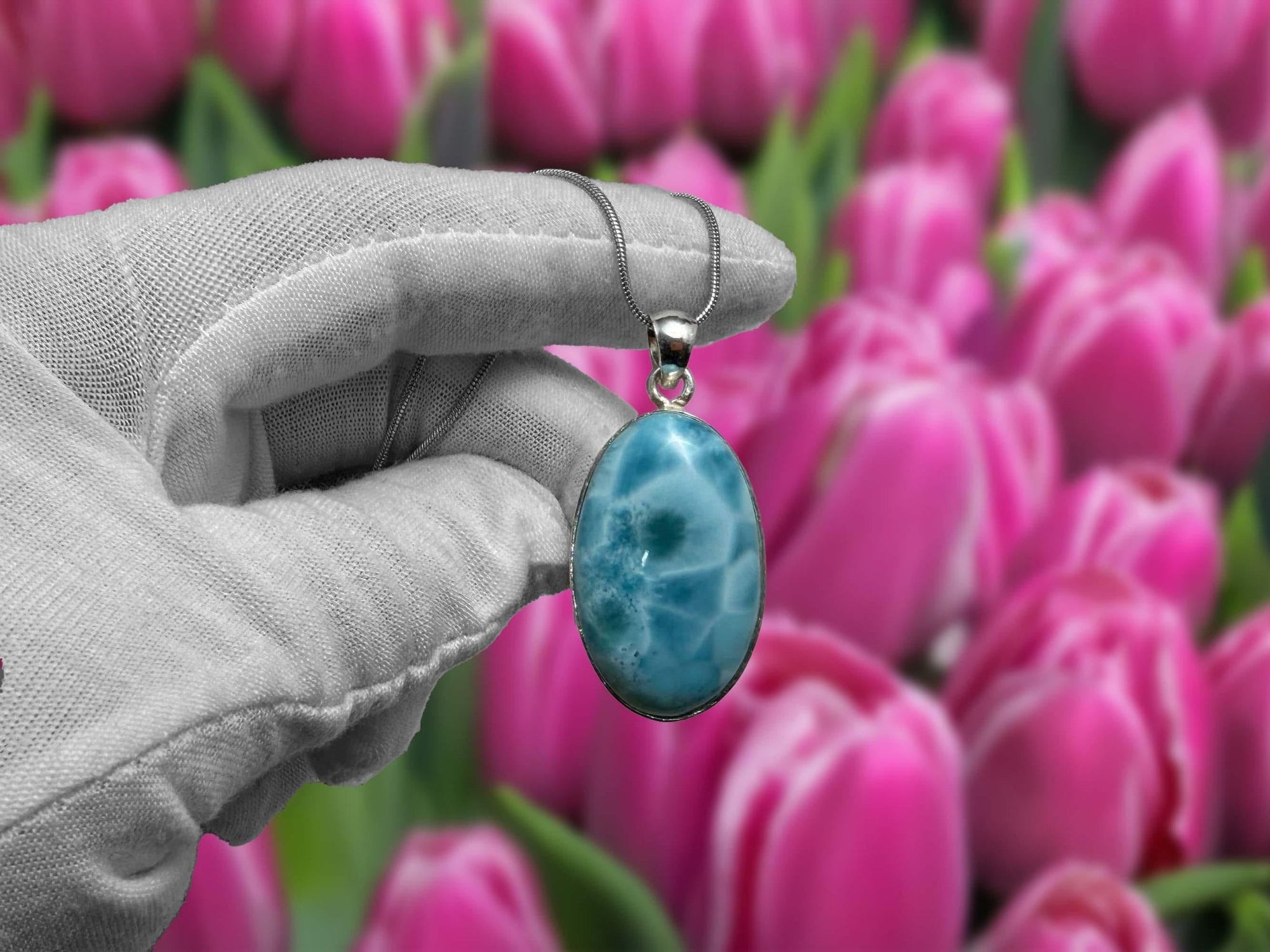 AAA Larimar Pendant, Sterling Silver - Larimar Creations