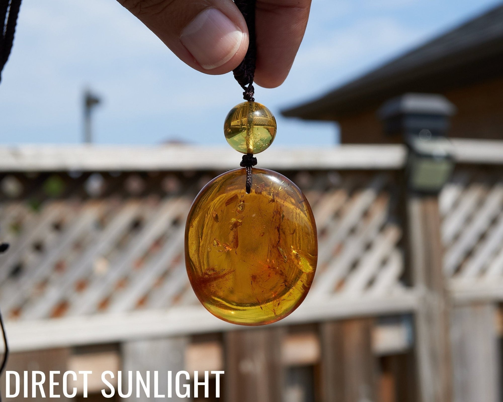 Amber Dominican Green Necklace round shape adjustable choker - Larimar Creations