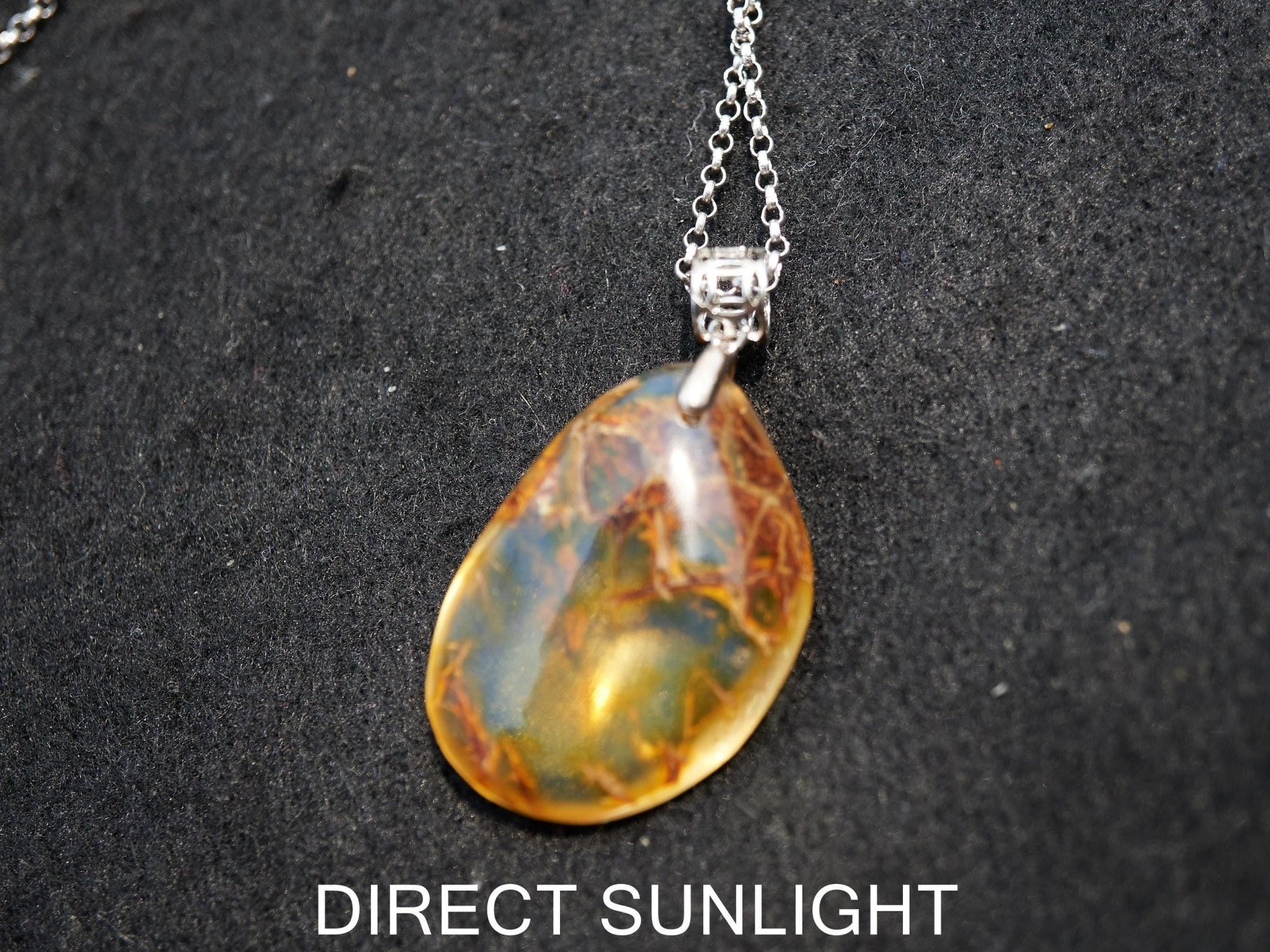 Authentic Dominican Blue Amber Carved Cabochon Pendant | 4 g - Larimar Creations