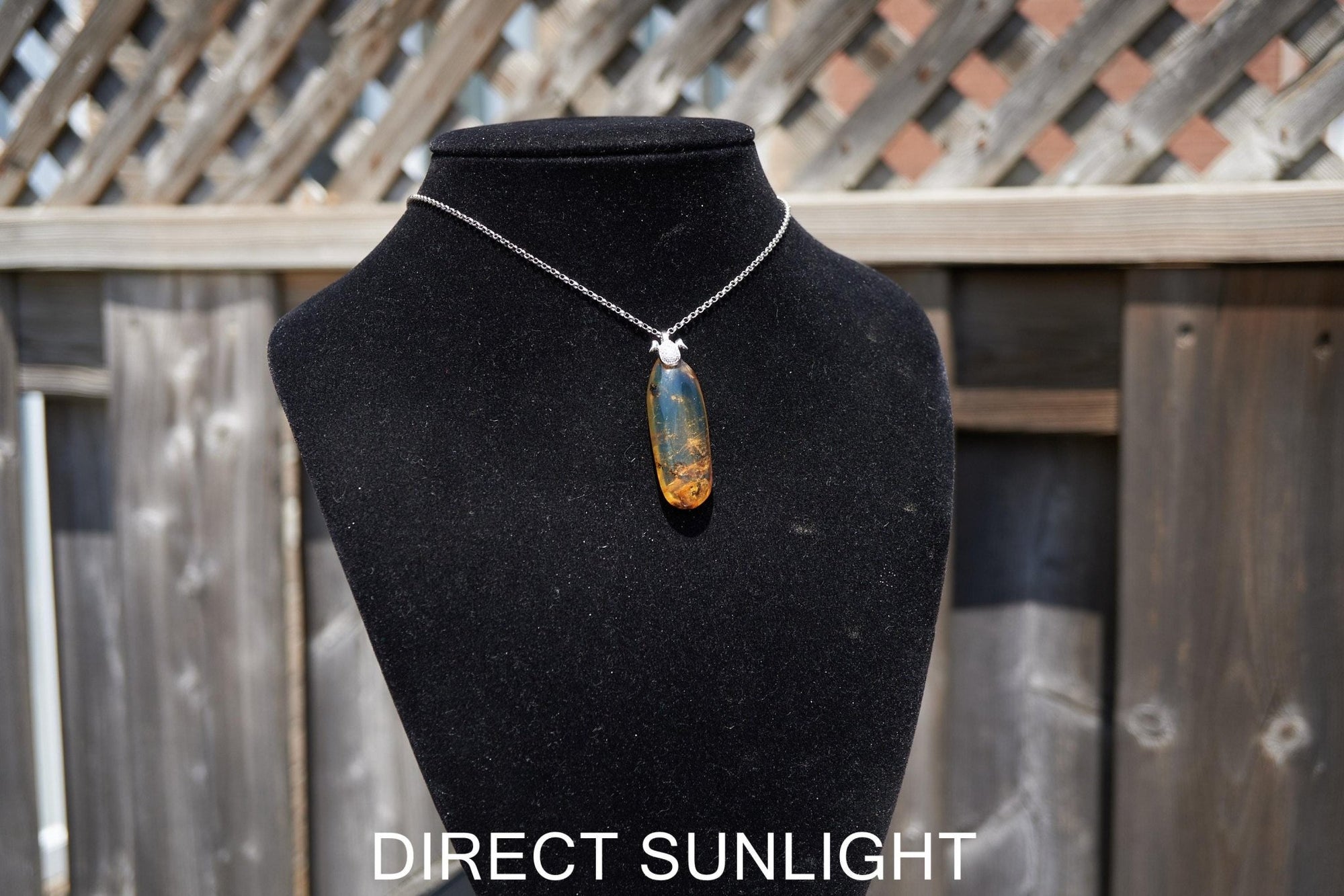 Authentic Dominican Blue Amber Pendant | 925 Silver - Larimar Creations