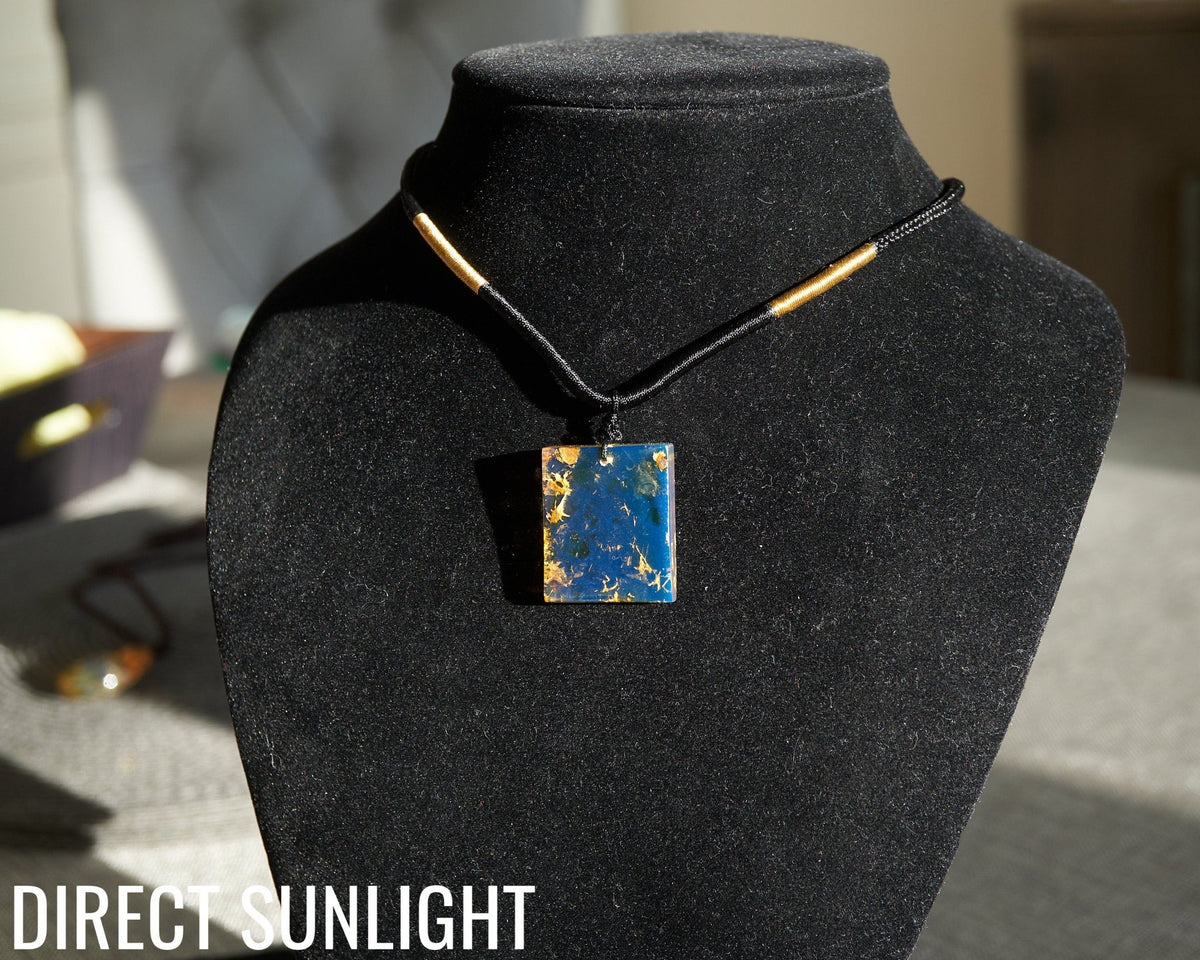 Authentic Dominican Blue Amber Rectangle Necklace | 5.1 g - Larimar Creations