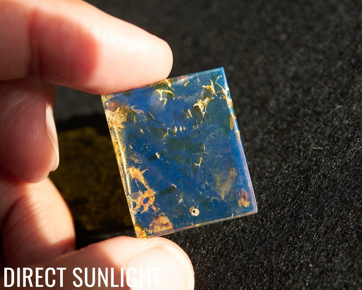 Authentic Dominican Blue Amber Rectangle Necklace | 5.1 g - Larimar Creations