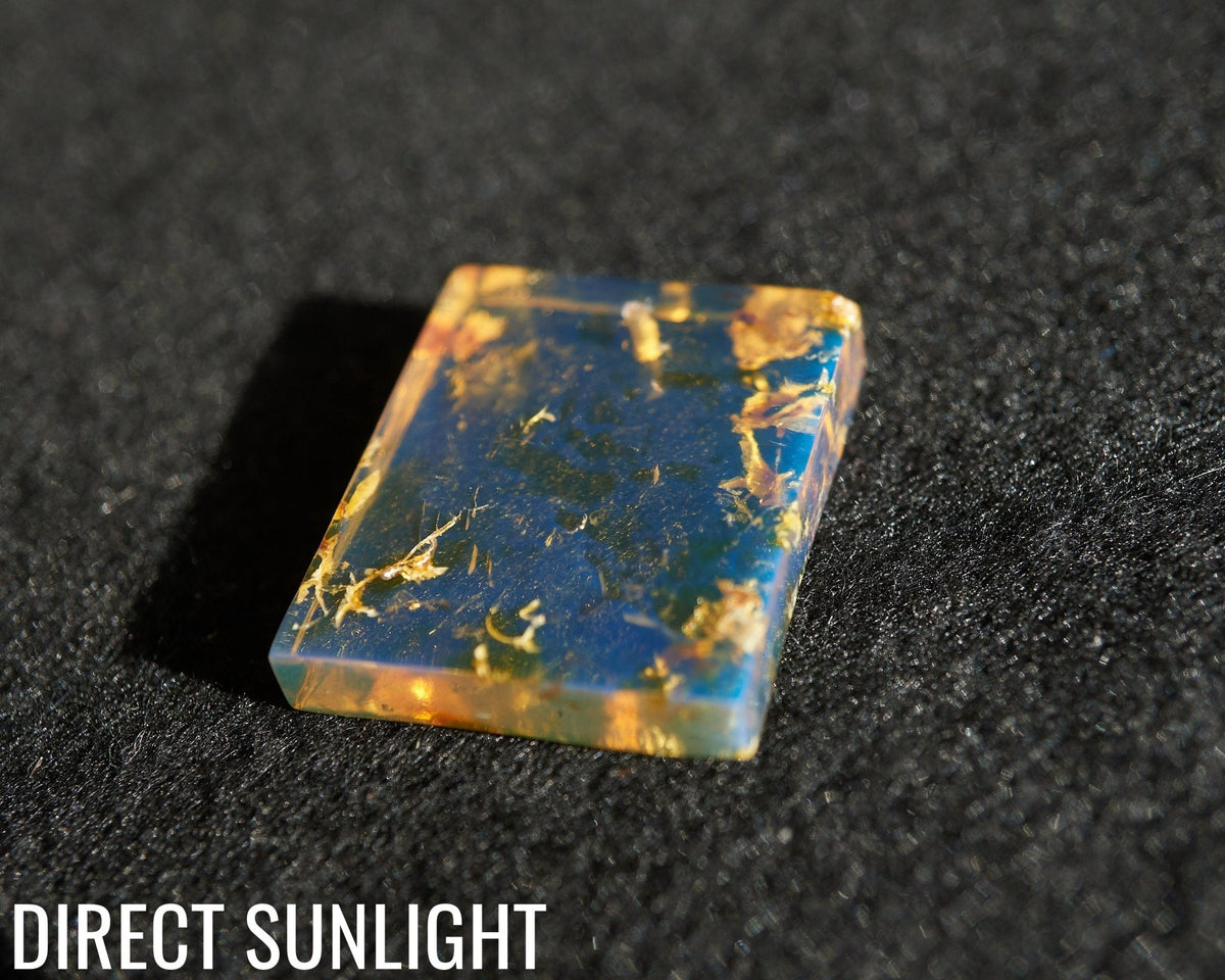 Authentic Dominican Blue Amber Rectangle Necklace | 5.1 g - Larimar Creations