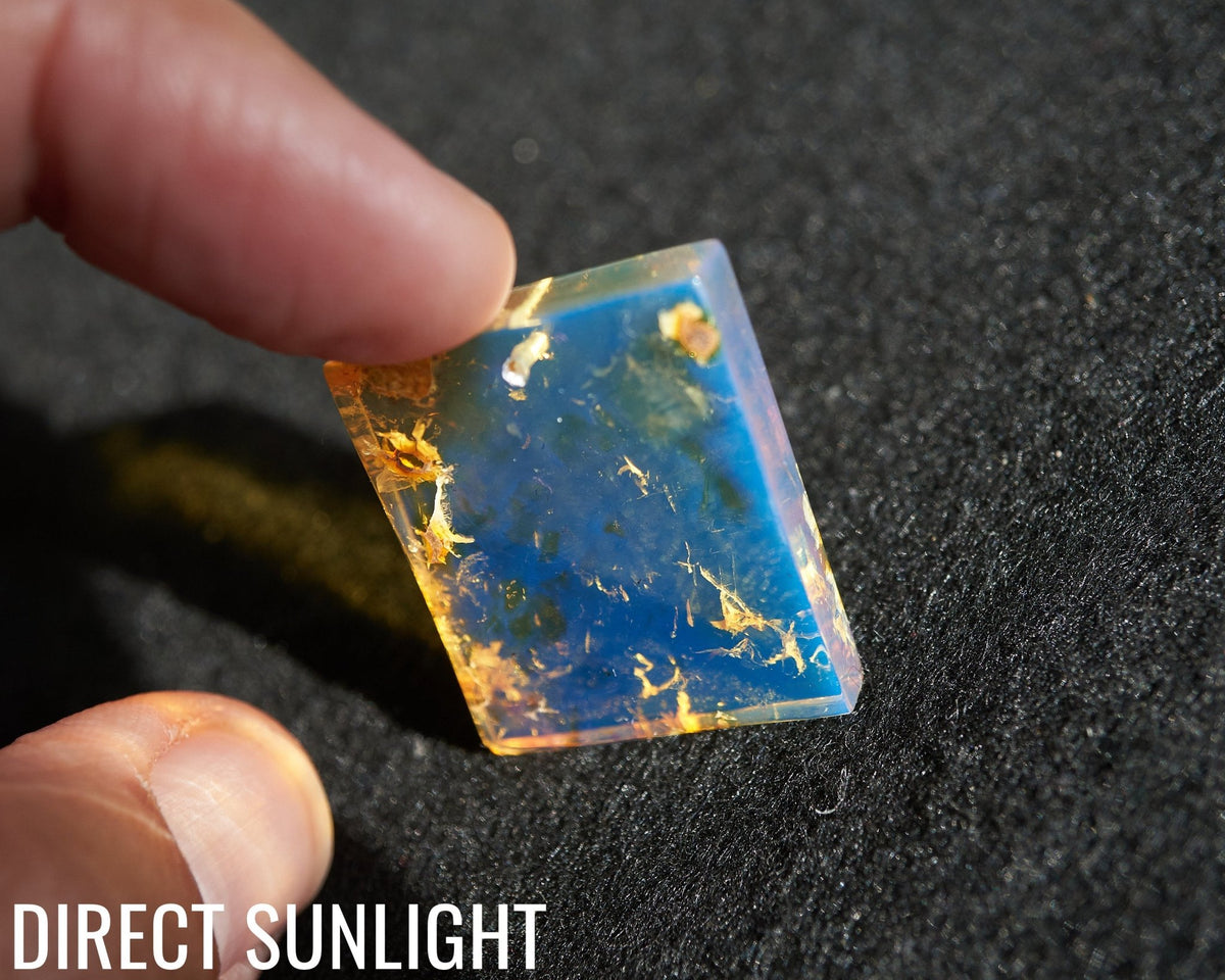 Authentic Dominican Blue Amber Rectangle Necklace | 5.1 g - Larimar Creations