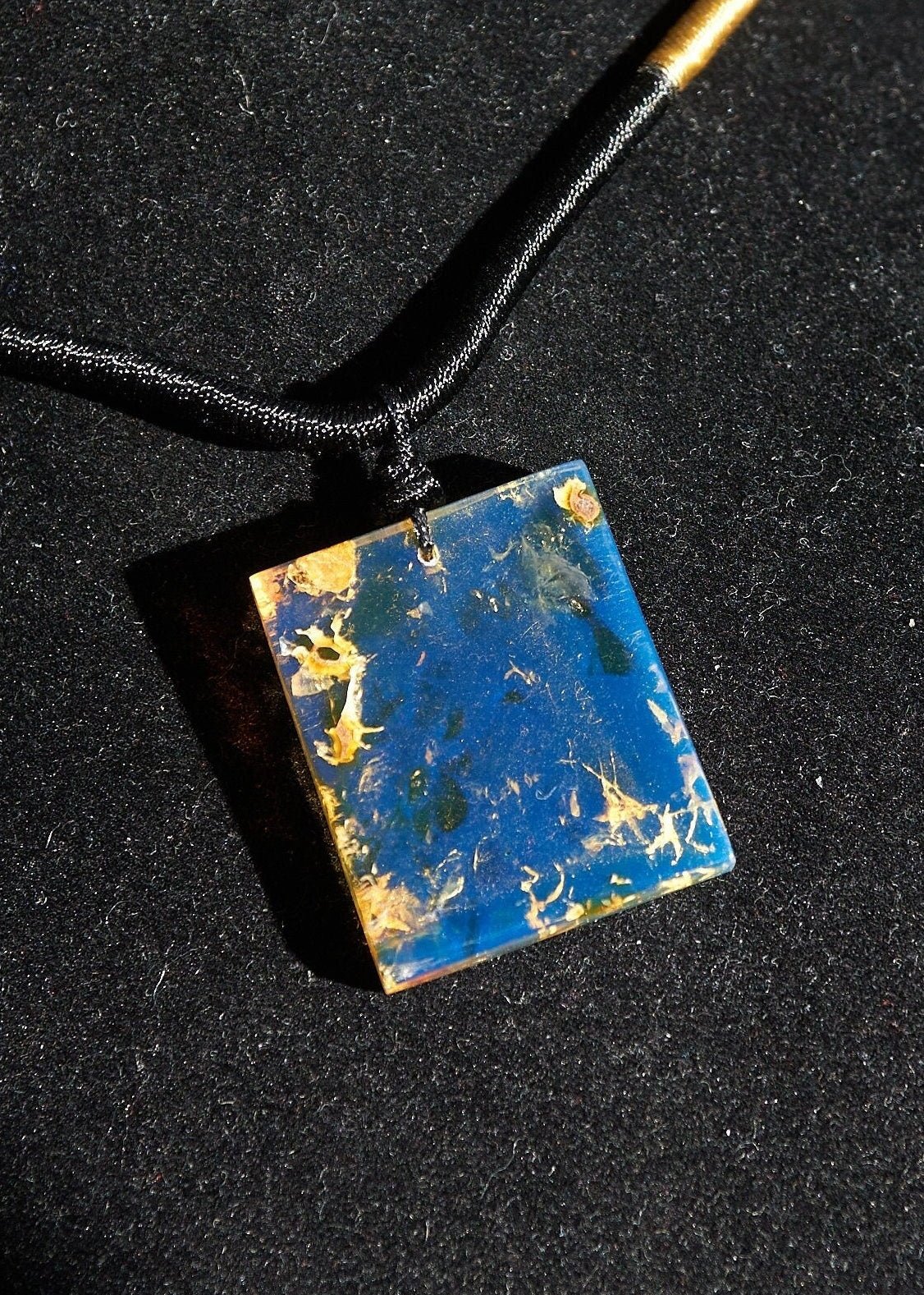 Authentic Dominican Blue Amber Rectangle Necklace | 5.1 g - Larimar Creations