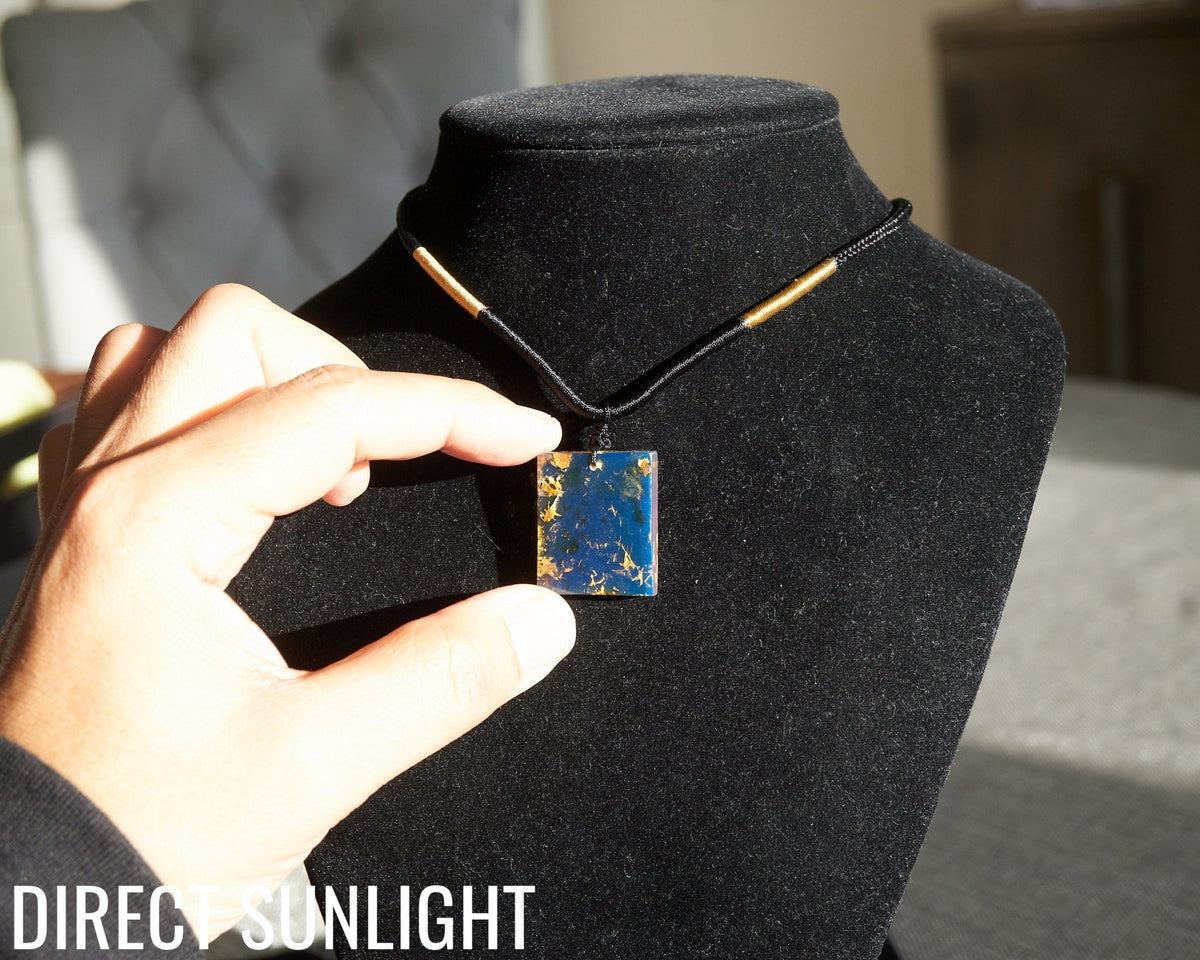 Authentic Dominican Blue Amber Rectangle Necklace | 5.1 g - Larimar Creations