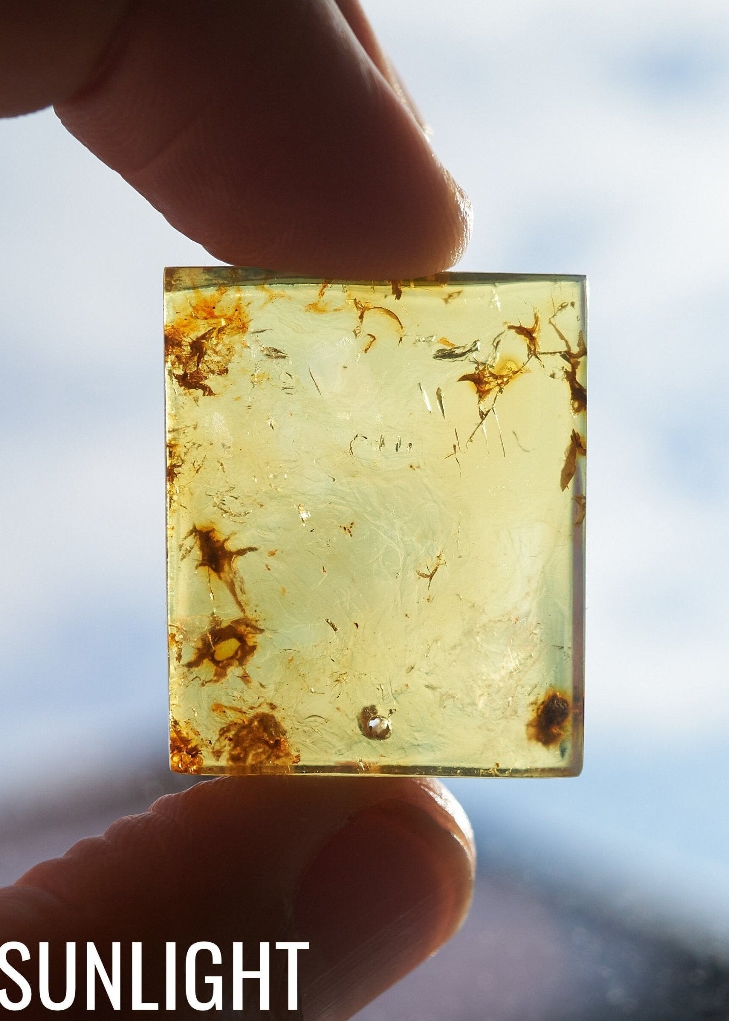 Authentic Dominican Blue Amber Rectangle Necklace | 5.1 g - Larimar Creations