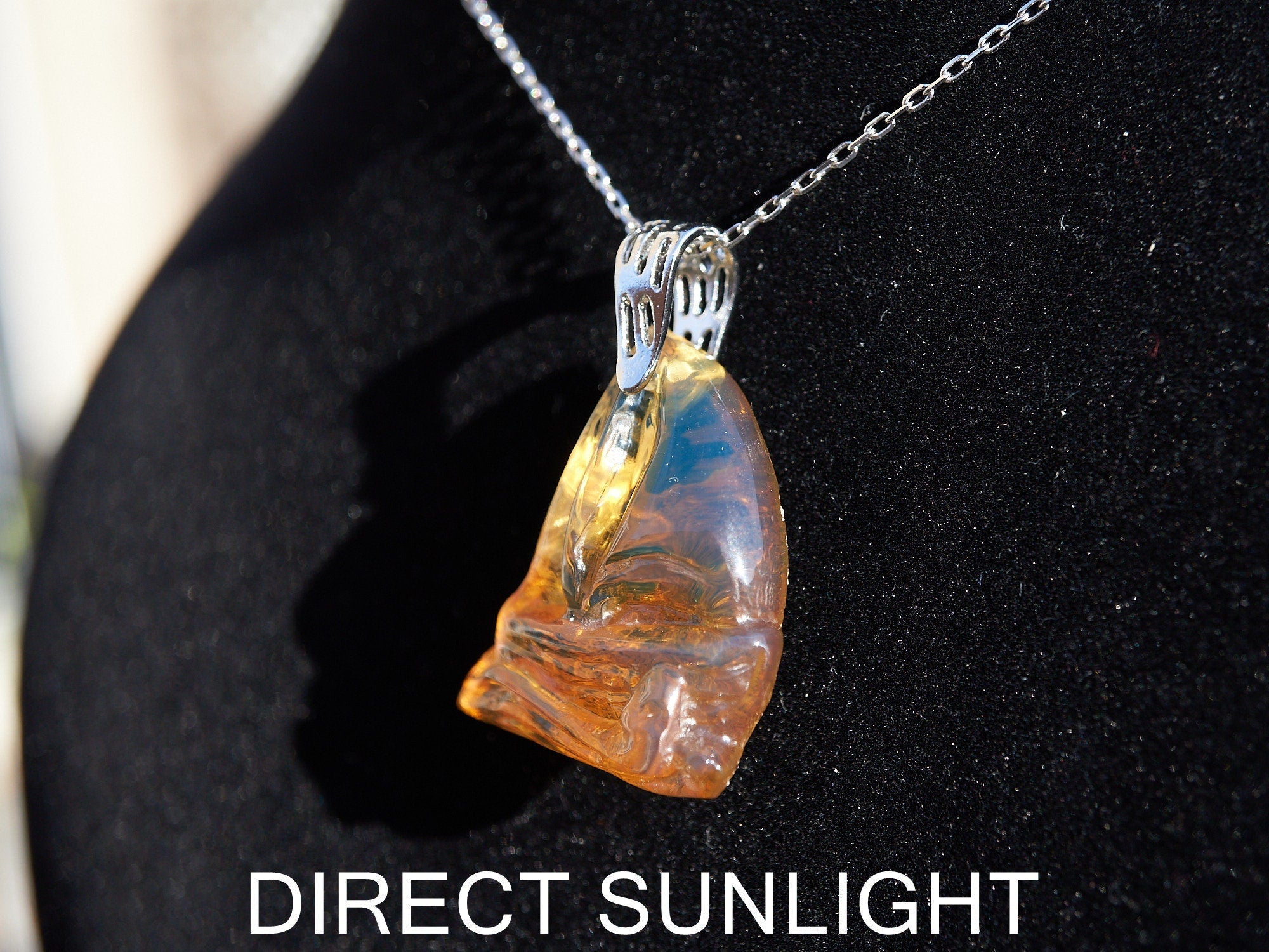Authentic Dominican Blue Amber Sailing Boat Pendant | Nautical Gift, 925 Silver - Larimar Creations