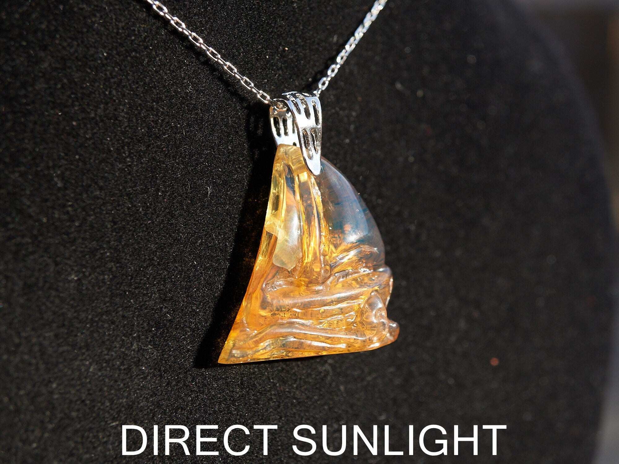 Authentic Dominican Blue Amber Sailing Boat Pendant | Nautical Gift, 925 Silver - Larimar Creations