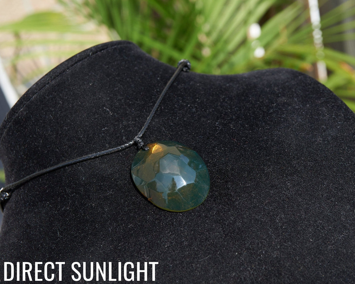 Authentic Dominican Blue & Green Amber Cabochon Pendant | 4.7 g - Larimar Creations
