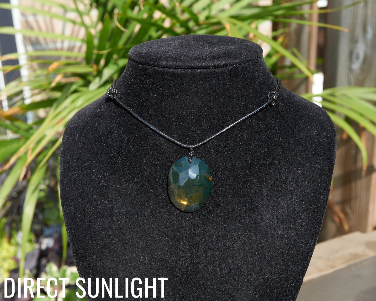 Authentic Dominican Blue & Green Amber Cabochon Pendant | 4.7 g - Larimar Creations