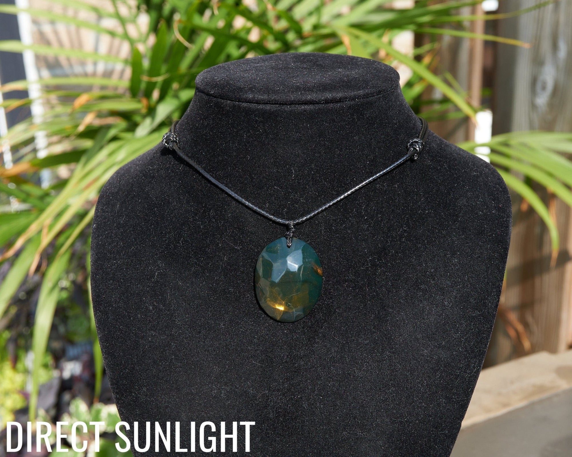 Authentic Dominican Blue &amp; Green Amber Cabochon Pendant | 4.7 g - Larimar Creations