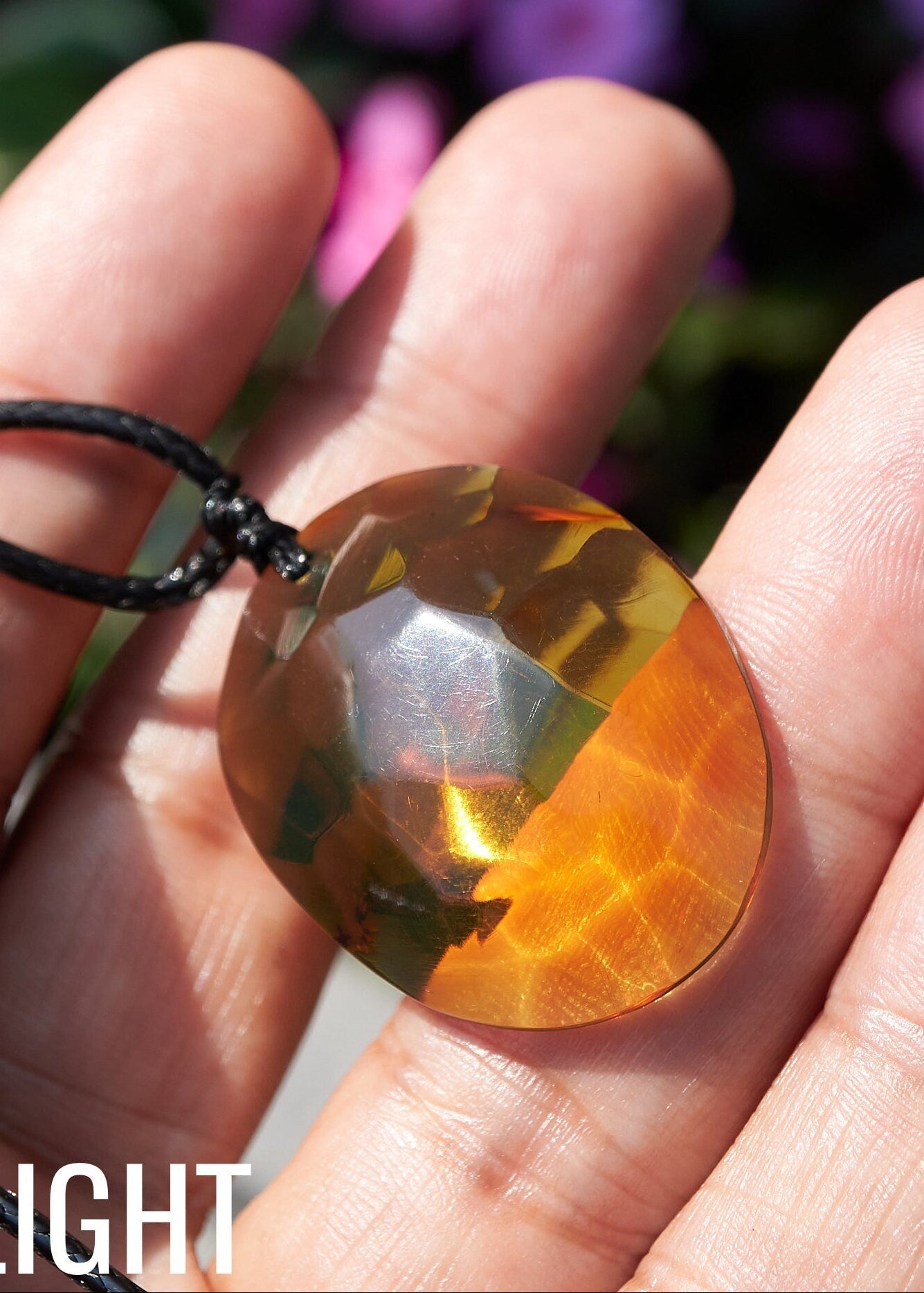 Authentic Dominican Blue & Green Amber Cabochon Pendant | 4.7 g - Larimar Creations